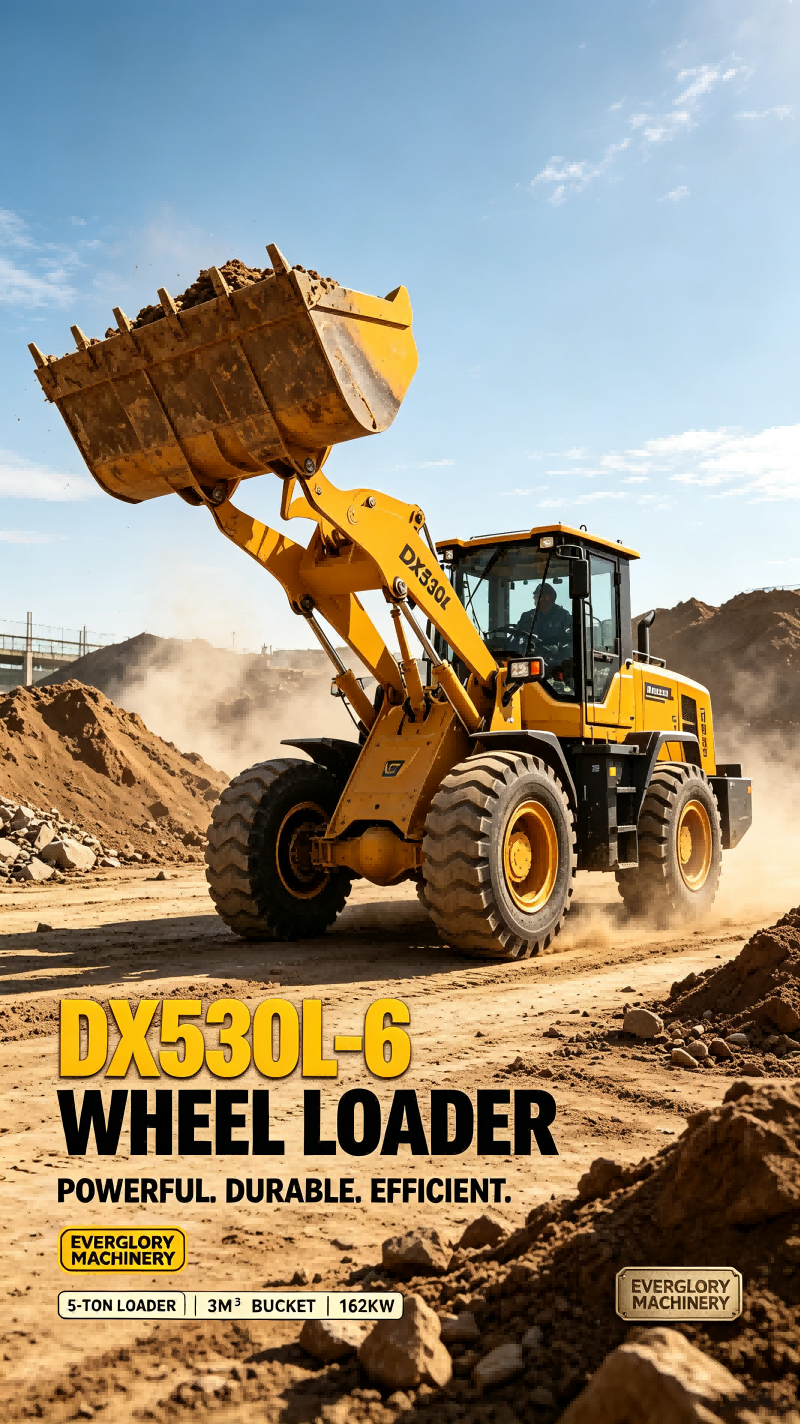 Everglory Machinery Torpaq işləri üçün davamlı DX530L‑6 5 Tonluq Təkərli Yükləyicisini təqdim etdi
